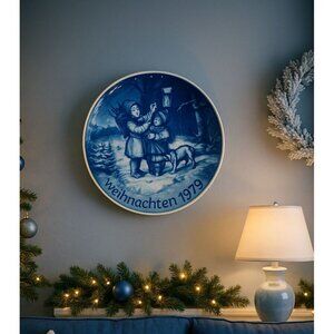 Bareuther Bavaria Limited Edition 1979 Weihnachten Blue Christmas Plate CH01 G